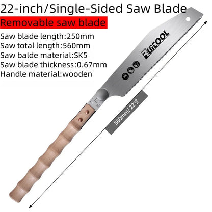 ALLSOME13/22 Inch Hand Saw SK-5 Steel Blade Flexible Wood Pull Saw Ergonomic Design Keyless Blade Change Perfect for woodworking