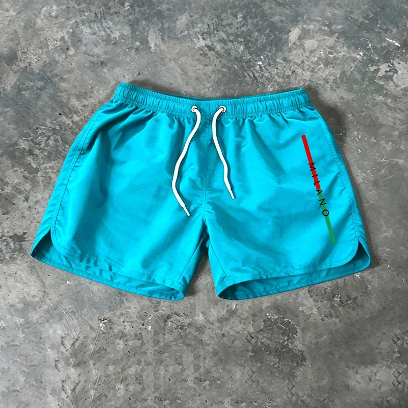 Summer Mens Beach Shorts Casual Quick Dry Surf Man Swimwear Outdoor Jogging Shorts Swimming Fashion Elastic Waist Sports Pants