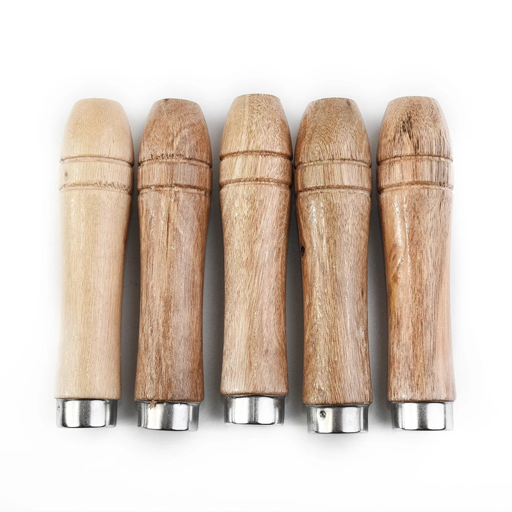 5PCS Wooden Files Handle Hand Tools Handle Wood Replacement Accessories Woodworking File Handle Screwdrivers Hand Drills Handles