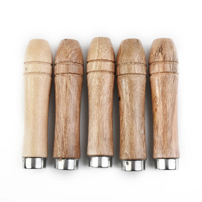 5PCS Wooden Files Handle Hand Tools Handle Wood Replacement Accessories Woodworking File Handle Screwdrivers Hand Drills Handles
