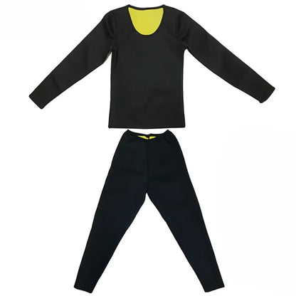Sauna Suit Women Gym Clothing Set Shapewear Pullover Tops Running Fitness Exercise Sportswear Weight Loss Sweating Sports Shaper