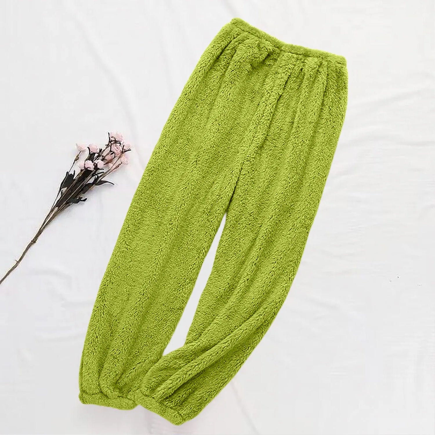Pajamas Pants For Women Warm Winter Solid Color Sleepwear Pyjamas Plush Pants Women Nightwear Fashionable Home Wear