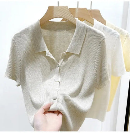 Short-sleeve Shirts Women S-3XL Leisure Summer Basic Solid Elegant Streetwear All-match Simple Daily Harajuku Y2k Popular Tops