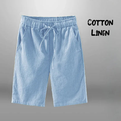 Men Shorts for Men Cotton Linen Casual Breathable Beach Shorts Men&