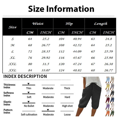 Casual Cotton Linen Pants For Female Streetwear Solid Color Wide Leg Capri Versatile Palazzo Pants Baggy Cargo Pants With Pocket