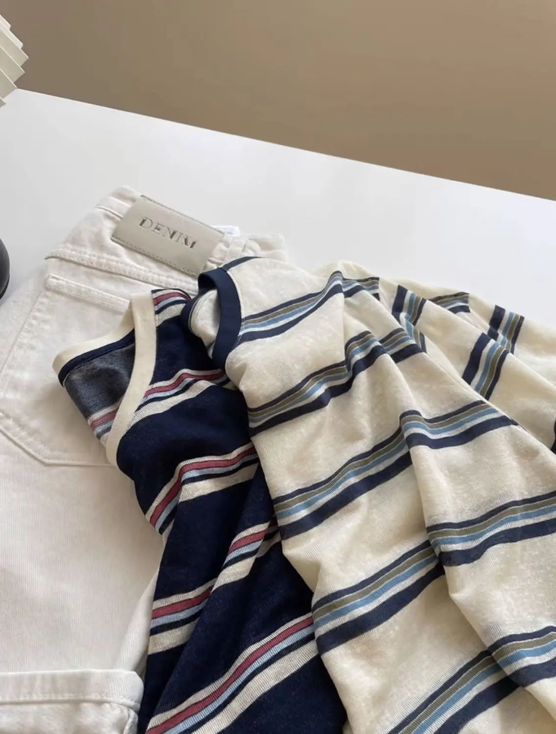 Women Clothes Spring Autumn Fashion Simplicity All-match Striped Color Blocking O-neck Ladies Appear Thin Lazy Wind Long Sleeve