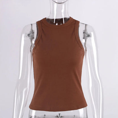 Tank Tops Women Yellow Casual Vest Sleeveless Camis Shoulder Women&