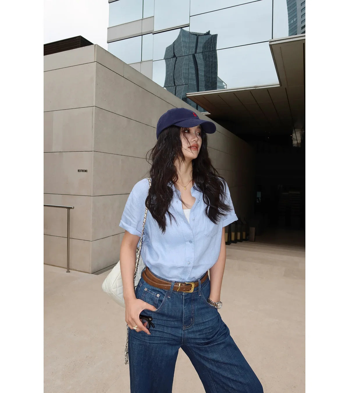Linen Short-sleeved Shirt Women&