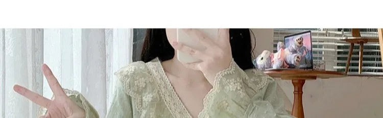 Pajama Pants Princess Sleepwear Lace Pajamas Sleeping Pajamas Women Home Clothes for Women Homewear Home Set Female Cute Pjs