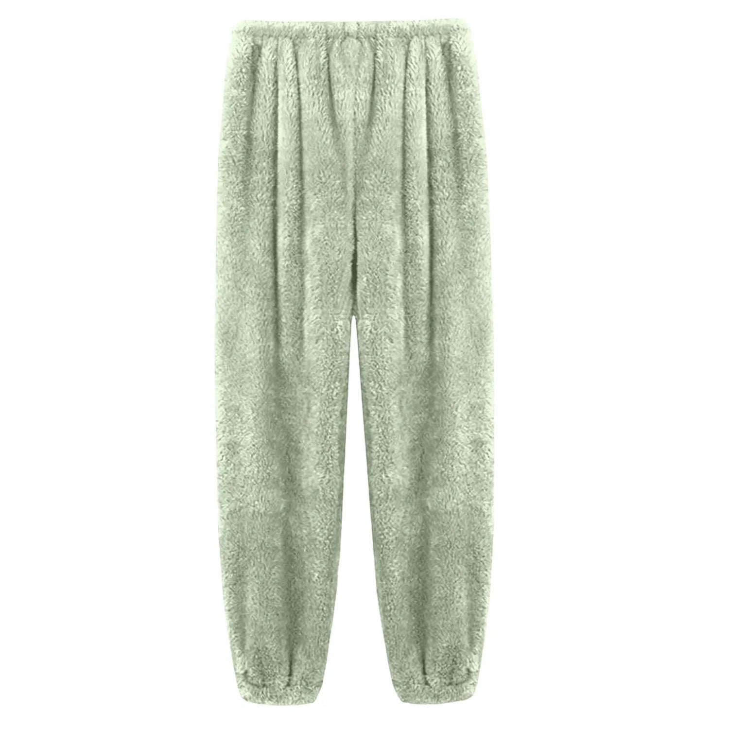Pajamas Pants For Women Warm Winter Solid Color Sleepwear Pyjamas Plush Pants Women Nightwear Fashionable Home Wear