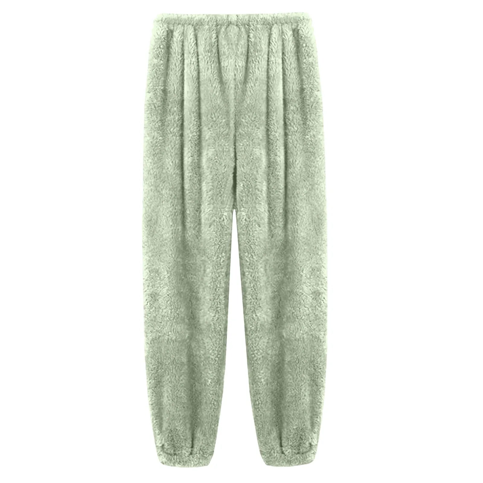 Pajamas Pants For Women Warm Winter Solid Color Sleepwear Pyjamas Plush Pants Women Nightwear Fashionable Home Wear