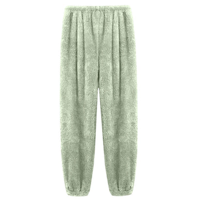 Pajamas Pants For Women Warm Winter Solid Color Sleepwear Pyjamas Plush Pants Women Nightwear Fashionable Home Wear
