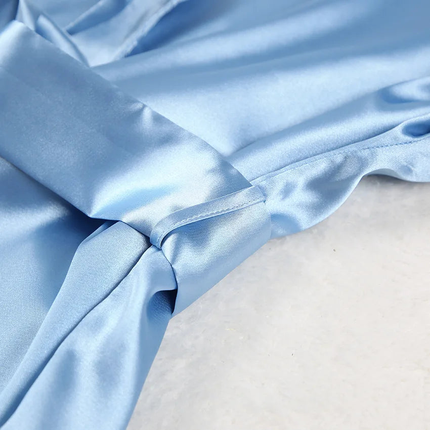 Silk-like Sleepwear Set Women&