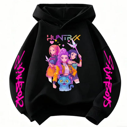 Hoodie for kids from the popular Korean K-pop series "Demon Hunter" 2026,for boys and girls,warm hooded clothing for winter/fall
