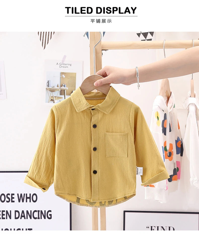 Kids Shirt Clothes Spring Thin Blouses Clothing Infant Boy Plaid Cotton Tops 1 2 3 4 Years Kids Long Sleeves Shirt