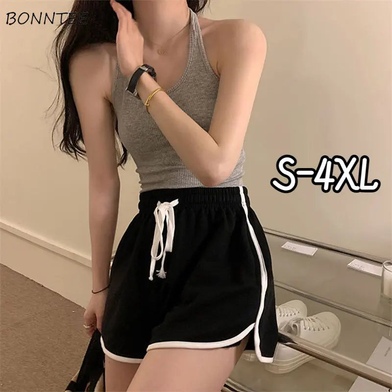 Shorts Women Sporty Style Bodybuilding Chic Summer Breathable Hotsweet Loose Fashion Student S-4xl Casual Ins Panelled Lace-up