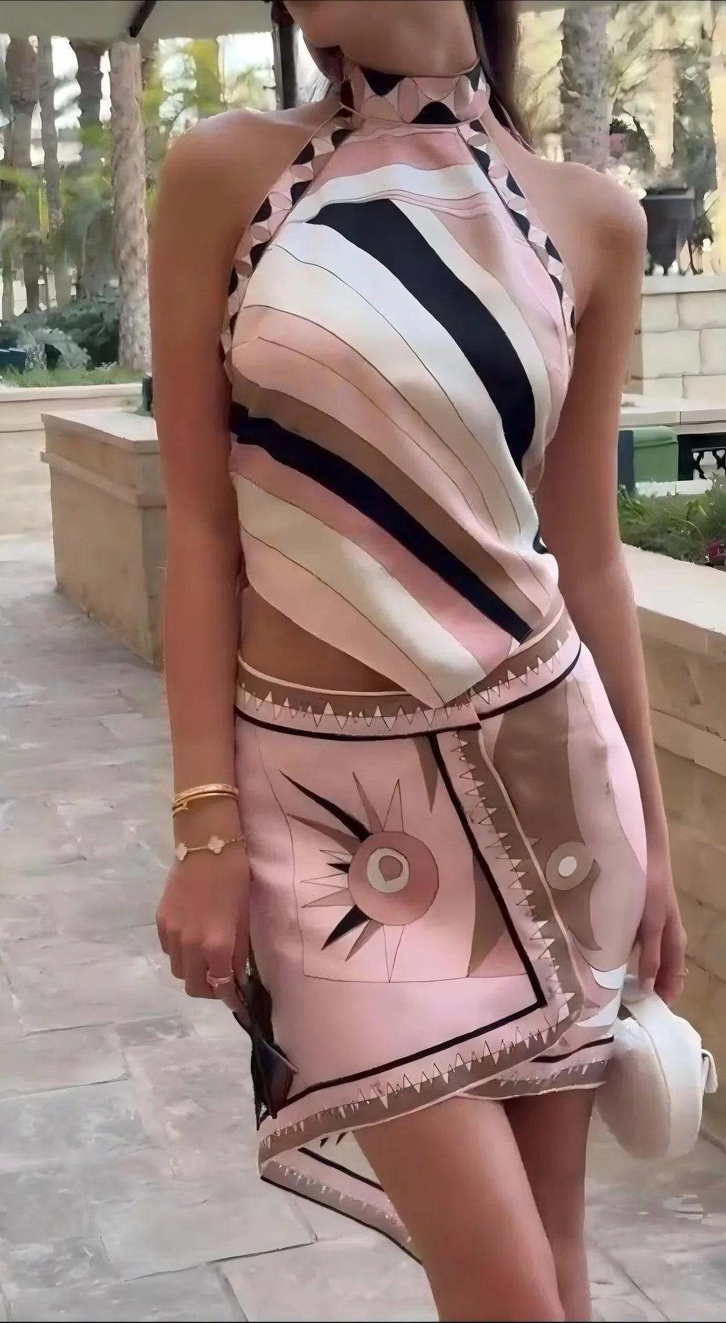 Trendy Shorts Skirts Top Set Women&