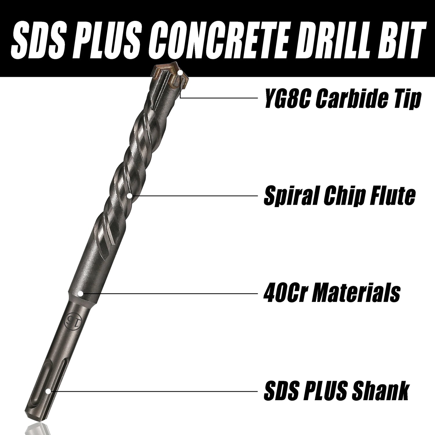 Extended Cross Electric Hammer Drill 110-500mm SDS Plus Through Wall Reinforced Concrete Hard Alloy Four Blade Impact Drill Bit
