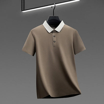 Polo Shirt for Men Short Sleeve Contrast Collar Design Soft Comfortable Fabric for Office and Casual