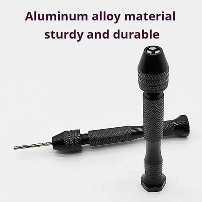 Mini Tool Set with Black Hand Twist Drill 10Pcs Fried Dough Twists Drill for Woodworking Drilling Rotary Wood Holes Tools