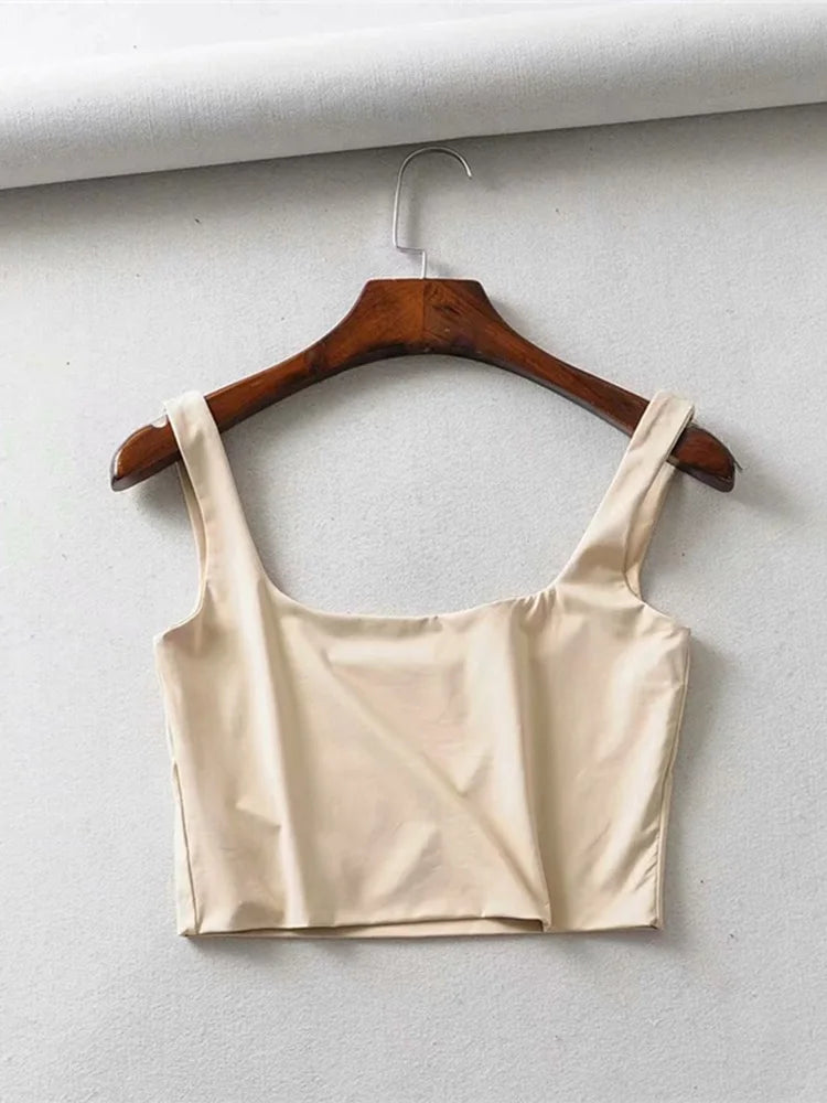 Hot Sale Summer Women Sexy Sleeveless Tops Fashion Short Square Collar Tank Tops 4 Colors