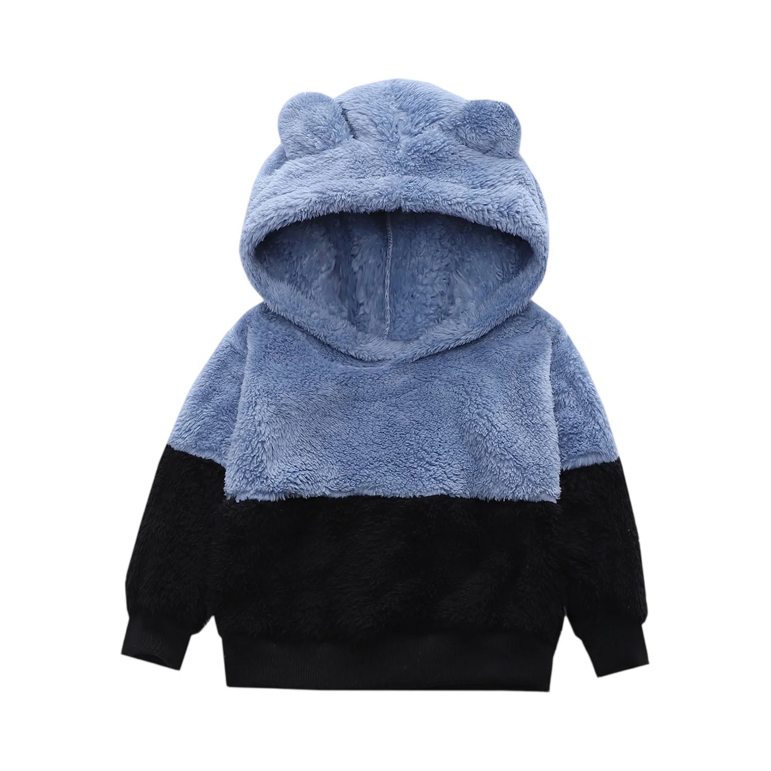 Hoodie Boys Toddler Little Boys Girls Fleec𝐞 Hoodie Pullover Sweatshirts Hooded Thick Bear Ears Shape Hoodies For Boys Age 2-8