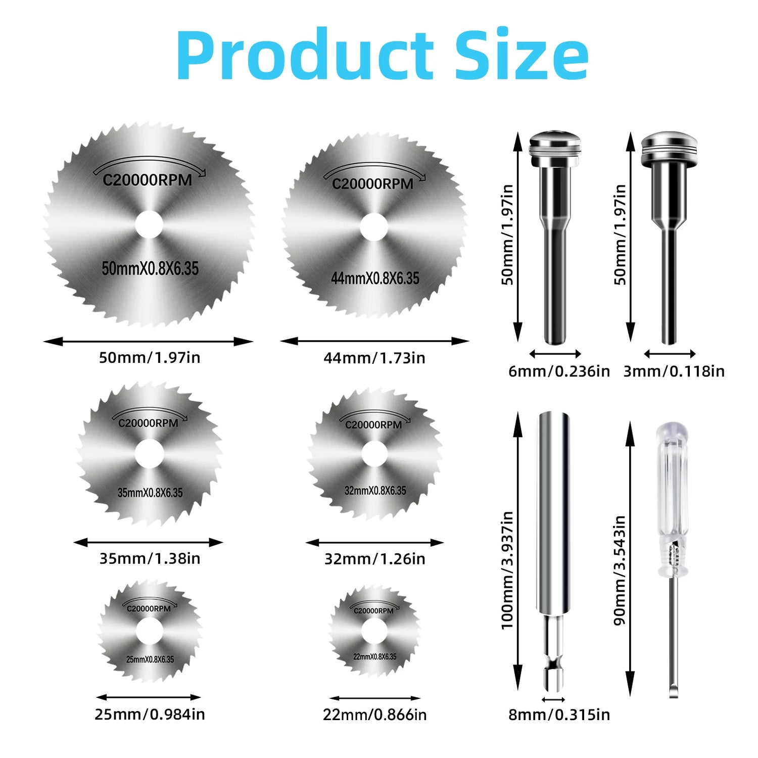 High-Speed Steel Saw Blades 10PCS, 1/4" Hex Shank Universal Fit for Grinders, Metal/Wood/Plastic Cutting Discs, Durable Rotary T