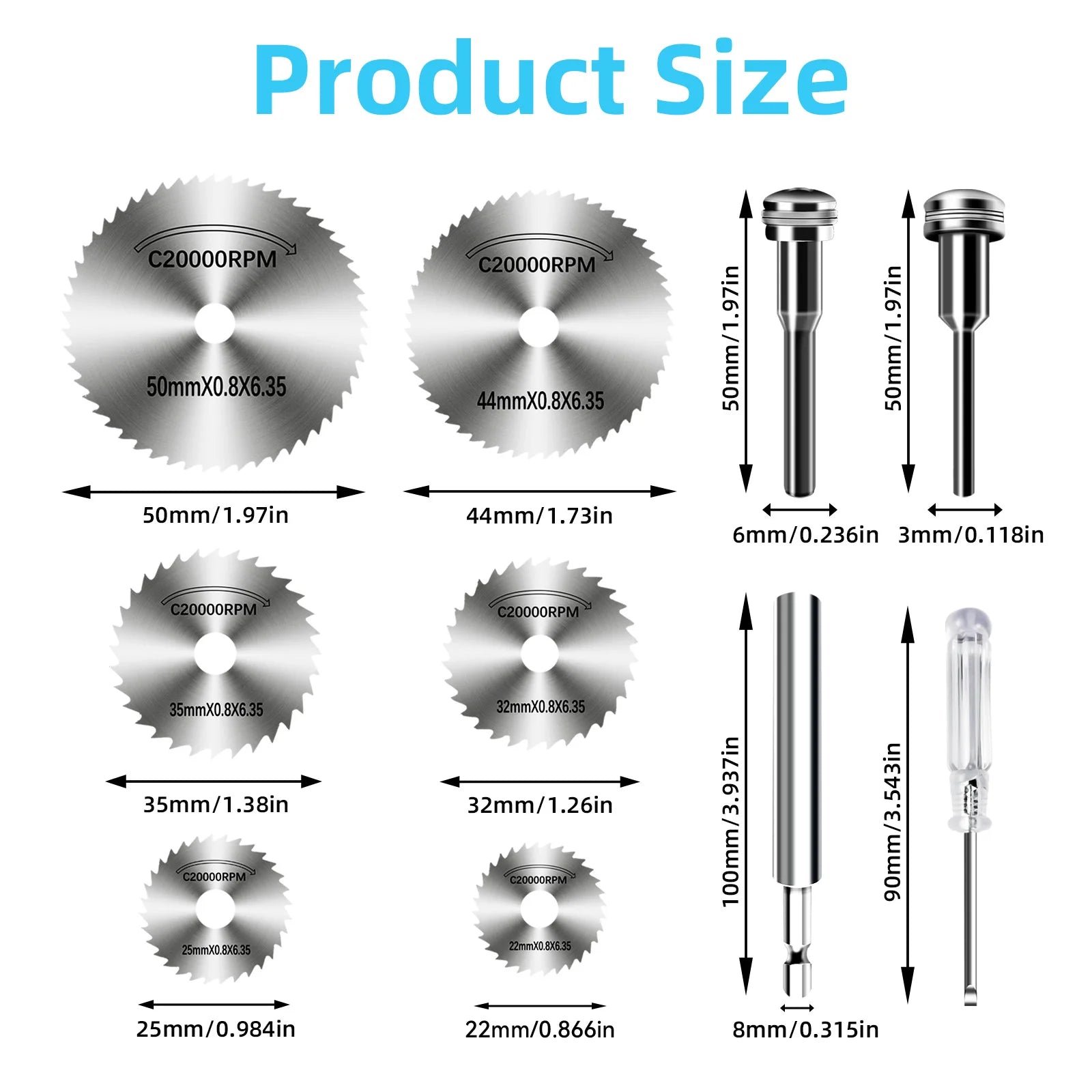 High-Speed Steel Saw Blades 10PCS, 1/4" Hex Shank Universal Fit for Grinders, Metal/Wood/Plastic Cutting Discs, Durable Rotary T