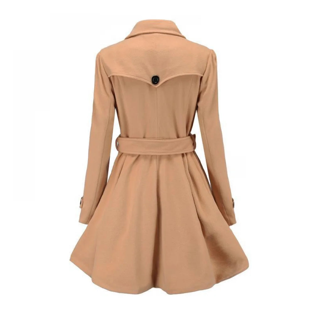 Women Fashion Autumn Winter New Wool Blend Warmth Loose Long Coat Jacket Double Breasted Elegant Slim Lady Windbreaker