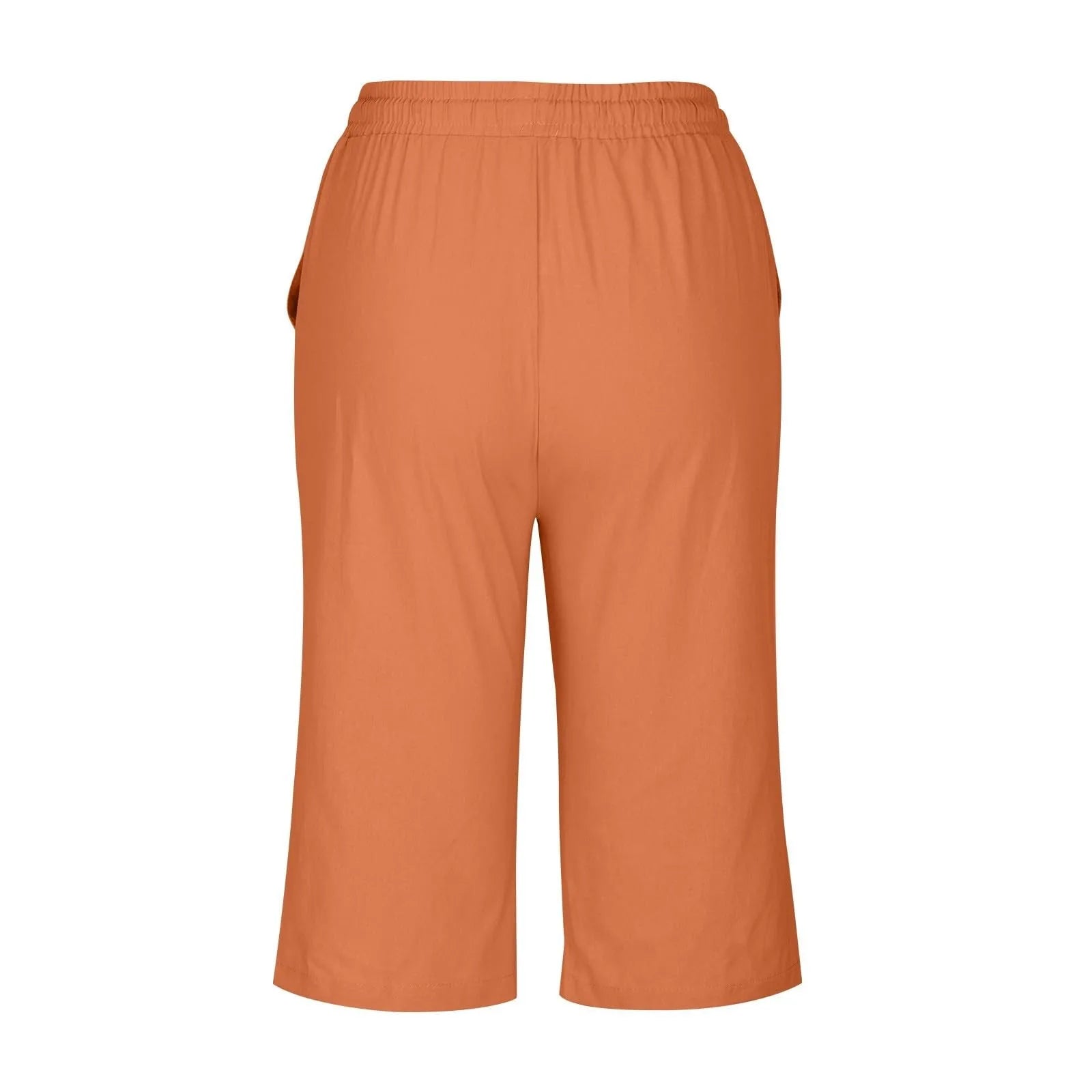 Casual Cotton Linen Pants For Female Streetwear Solid Color Wide Leg Capri Versatile Palazzo Pants Baggy Cargo Pants With Pocket