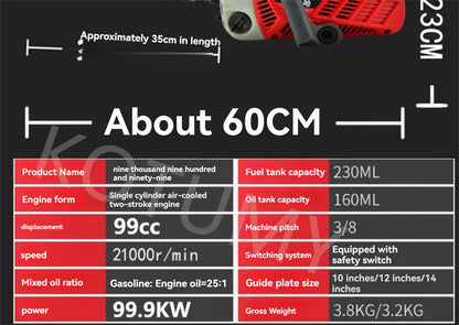 GasolineSaws Household Single Handheld Lightweight Imported Logging Saws 12 Inch Tree Cutting Machines Electric Saws