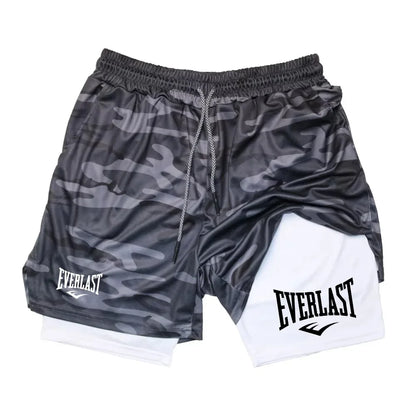 Men Running Shorts 2 in 1 Double-deck Sport Shorts Sportswear Gym Fitness Short Pants Training Jogging Bottom Men&