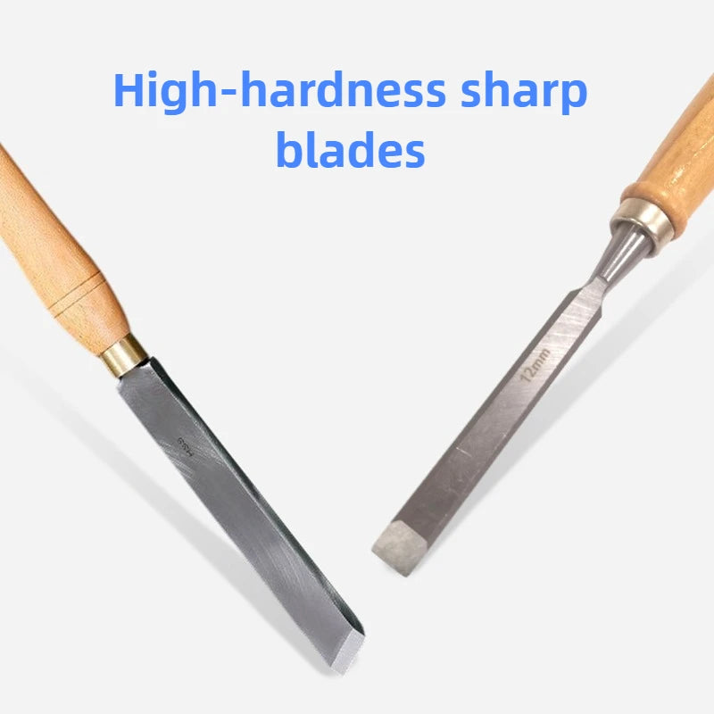 Woodworking 8PCS Turning Tools Professional Carving Hand Chisel Set Portable Woodcraft Carpentry DIY Knife Working Cutter Tools