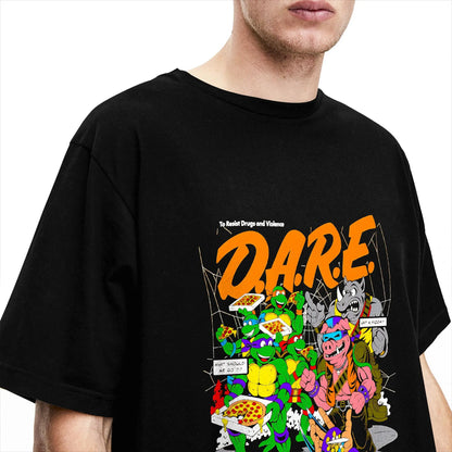 TMNT D.A.R.E. Just Say No 100 Cotton T-Shirts  Hipster Tshirt for Men&