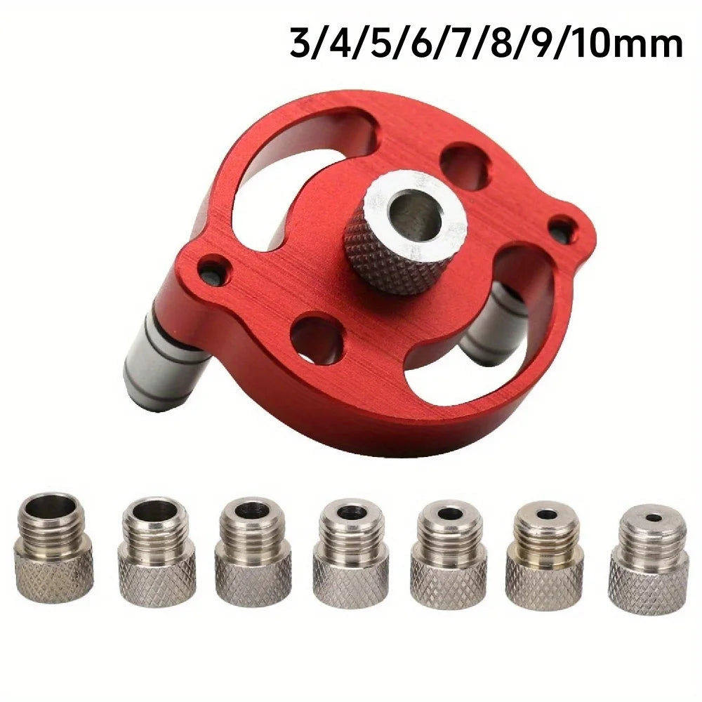 Self Center Dowel Jig Handheld Drill Guide for Straight Holes Wood Panel Hole Puncher Locator Woodworking Joints Tool