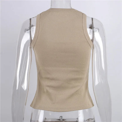 Tank Tops Women Yellow Casual Vest Sleeveless Camis Shoulder Women&