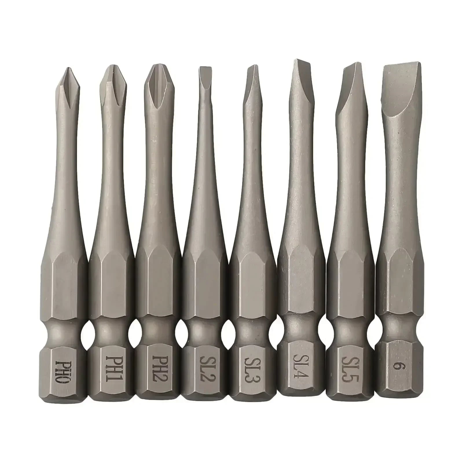 1pc 50mm Length 1/4Inch Hex Slotted Cross Screwdriver Bits PH1 PH2 PH3 SL3 SL4 SL5 SL6 Alloy Steel Electric Screw Drivers Tools