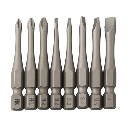 1pc 50mm Length 1/4Inch Hex Slotted Cross Screwdriver Bits PH1 PH2 PH3 SL3 SL4 SL5 SL6 Alloy Steel Electric Screw Drivers Tools