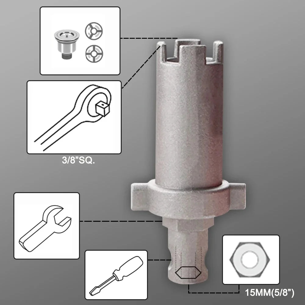 14 In 1 Sink Faucet Wrench Repair Tool Handle Double Head Wrench Spanner Tool Installer Repair Installation Hand Tools