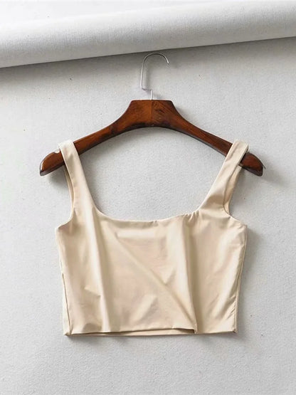 Hot Sale Summer Women Sexy Sleeveless Tops Fashion Short Square Collar Tank Tops 4 Colors