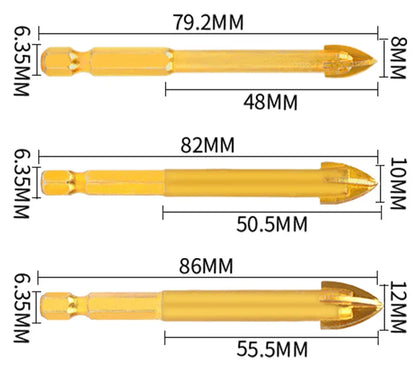 Brazed Diamond Drill Bit - Dry Drilling, No Water Needed - Multi-Function Grinding &amp; Trimming - Glass/Concrete/Tile Hole Cutter