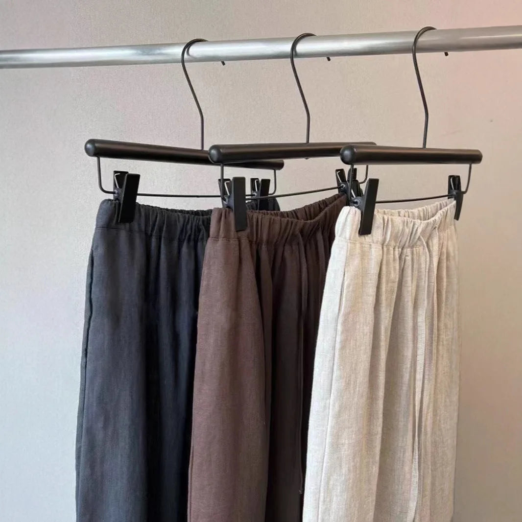 Summer High Waist Linen Pants Women Men Fashion Boho Wide Leg Palazzo Trousers Brown Casual Loose Beach Drag Pants