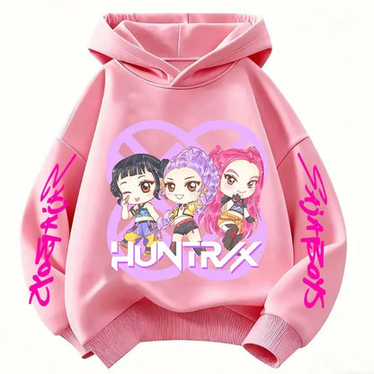 Hoodie for kids from the popular Korean K-pop series "Demon Hunter" 2026,for boys and girls,warm hooded clothing for winter/fall