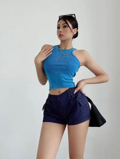 Short Pants Woman High Waist Shorts for Women Cotton Harajuku Fashion Summer Youthful Wholesale XL Elegant Classic Stretchy Hot