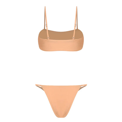 Womens Bikini Swimwear Beach Bathing Suit Shiny Sequin Two Pieces Swimwear Bikini Top with High Waist Briefs 2-piece Beachwear