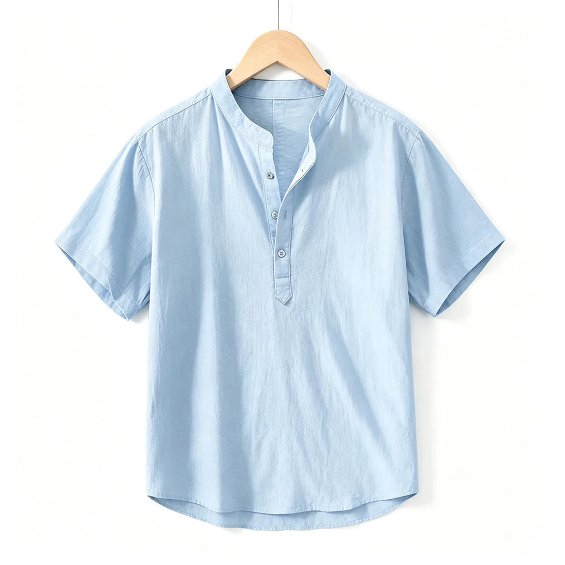 New Cotton Linen Shirts for Men Casual Shirts Lightweight  Short  Sleeve Henley Beach Shirts Hawaiian T Shirts for Men