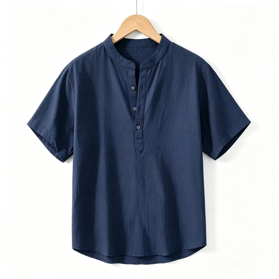 New Cotton Linen Shirts for Men Casual Shirts Lightweight  Short  Sleeve Henley Beach Shirts Hawaiian T Shirts for Men