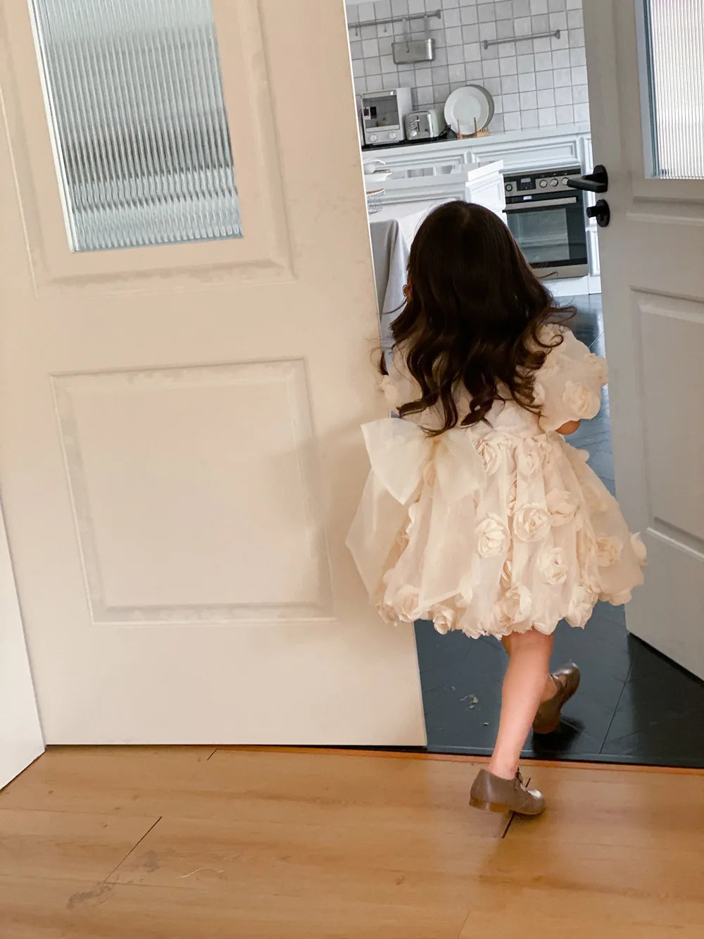 Children Clothing Korean Kids Clothes 2023 Spring and Summer Girls Flower Princess Dress Short Sleeve Sweet Cute Elegant Dress