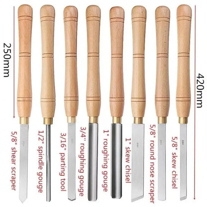 Woodworking 8PCS Turning Tools Professional Carving Hand Chisel Set Portable Woodcraft Carpentry DIY Knife Working Cutter Tools