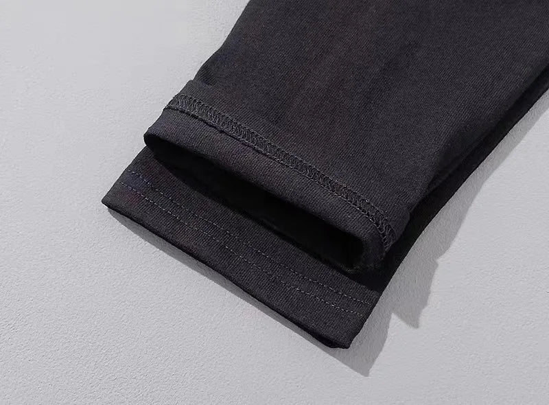 T Shirt For Men Cotton Long Sleeve T-shirts Solid Color Men&